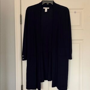 White House Black Market Elegant Navy Blue Cardigan